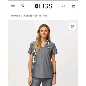 Figs Gray Scrubs Medium Set Jogger Bottoms Casma Top graphite